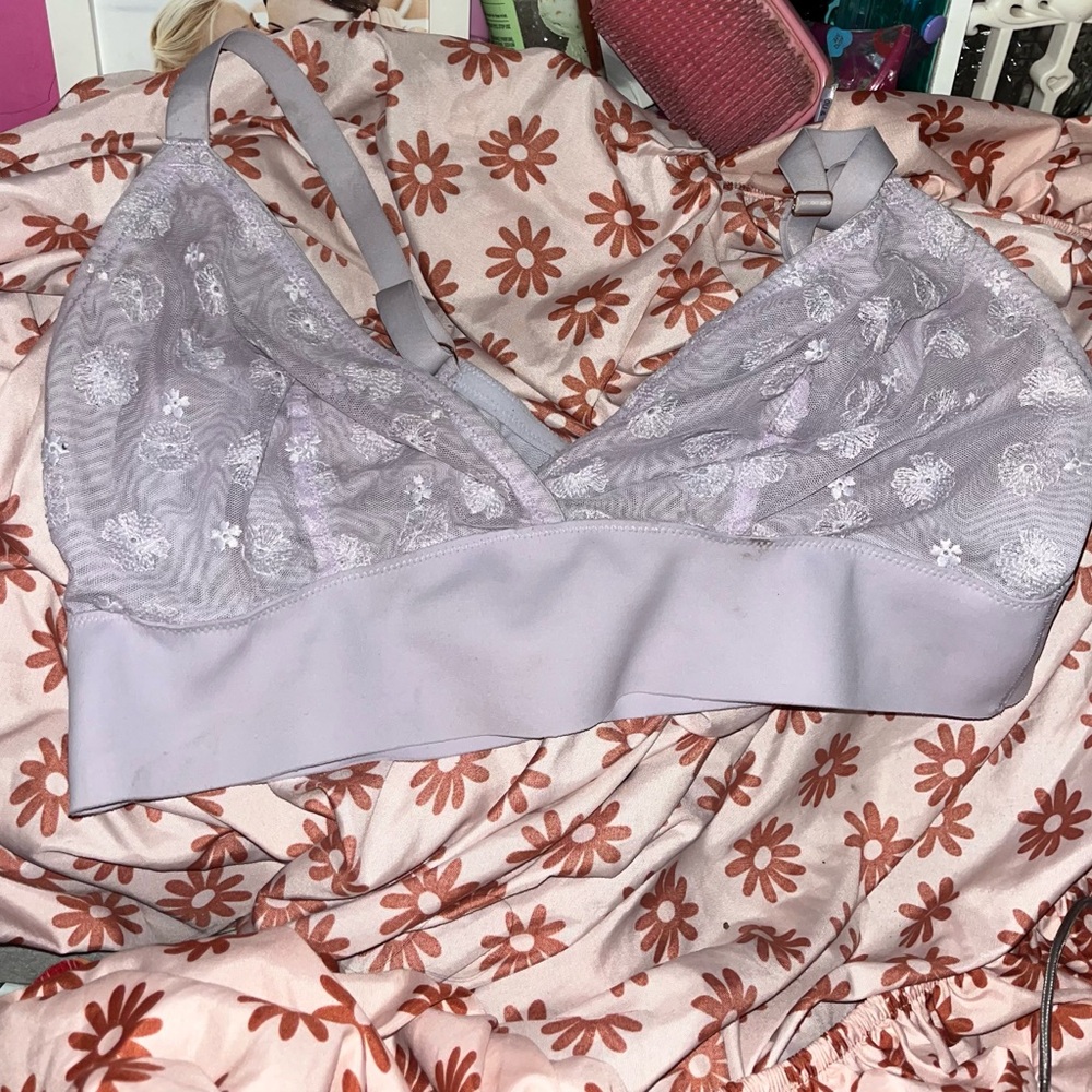 aerie Lavender Lace Wireless Bralette